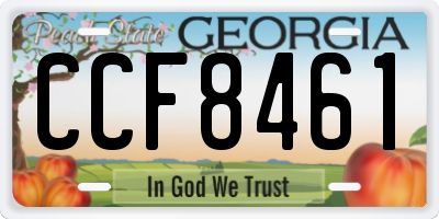 GA license plate CCF8461