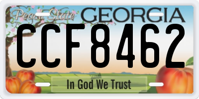 GA license plate CCF8462