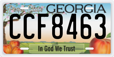 GA license plate CCF8463