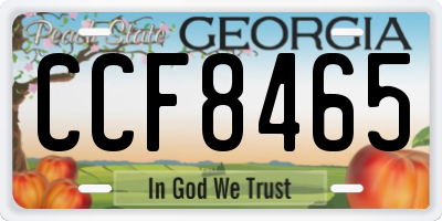 GA license plate CCF8465