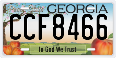 GA license plate CCF8466