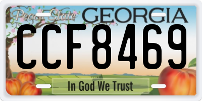GA license plate CCF8469