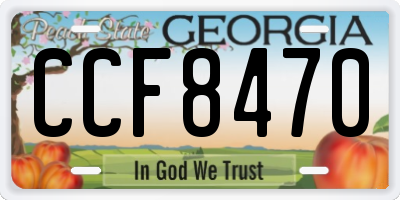 GA license plate CCF8470