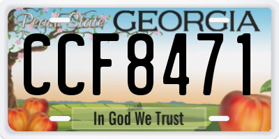 GA license plate CCF8471