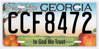 GA license plate CCF8472