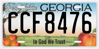 GA license plate CCF8476