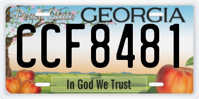 GA license plate CCF8481