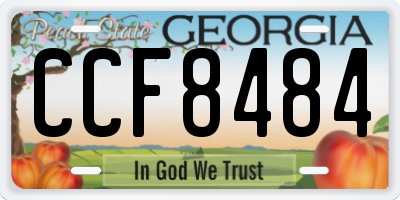 GA license plate CCF8484