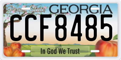 GA license plate CCF8485