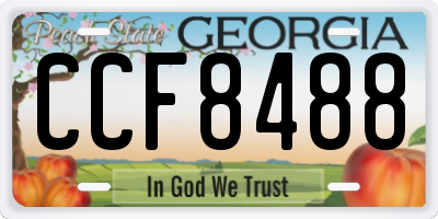GA license plate CCF8488