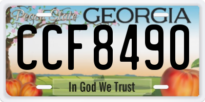 GA license plate CCF8490