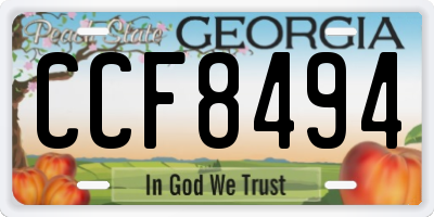 GA license plate CCF8494