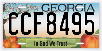 GA license plate CCF8495