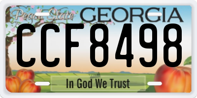 GA license plate CCF8498