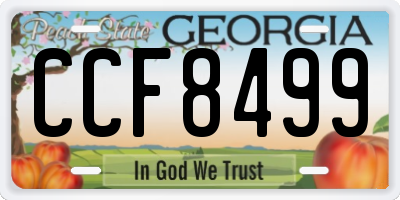 GA license plate CCF8499