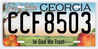 GA license plate CCF8503