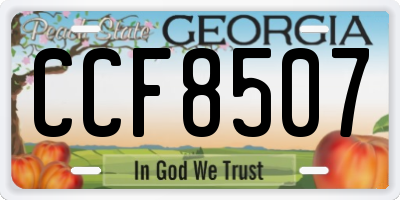 GA license plate CCF8507