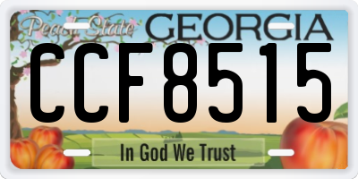 GA license plate CCF8515
