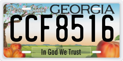 GA license plate CCF8516