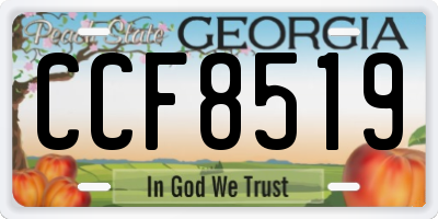 GA license plate CCF8519