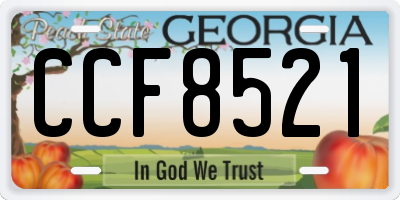 GA license plate CCF8521