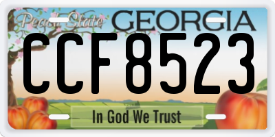 GA license plate CCF8523