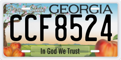 GA license plate CCF8524