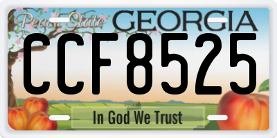 GA license plate CCF8525