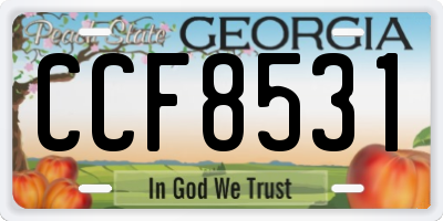 GA license plate CCF8531