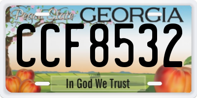 GA license plate CCF8532