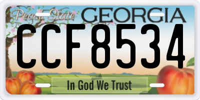 GA license plate CCF8534