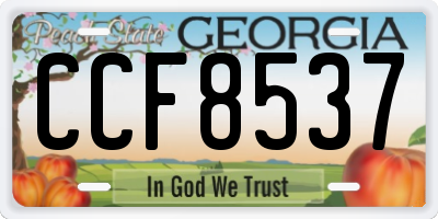 GA license plate CCF8537