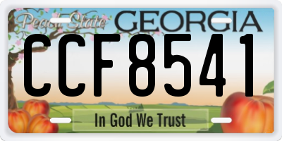 GA license plate CCF8541