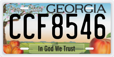 GA license plate CCF8546