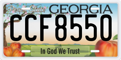 GA license plate CCF8550
