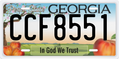 GA license plate CCF8551
