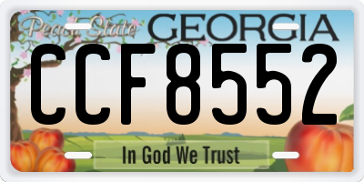 GA license plate CCF8552