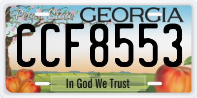 GA license plate CCF8553