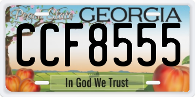 GA license plate CCF8555