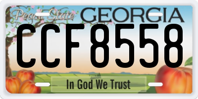 GA license plate CCF8558