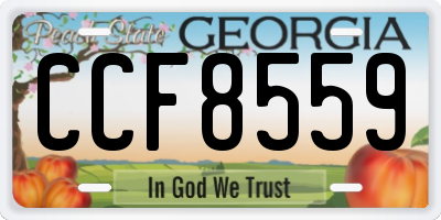 GA license plate CCF8559