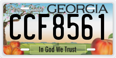 GA license plate CCF8561