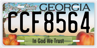 GA license plate CCF8564