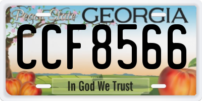 GA license plate CCF8566
