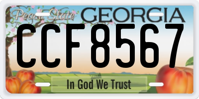 GA license plate CCF8567
