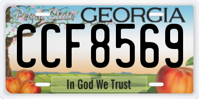 GA license plate CCF8569