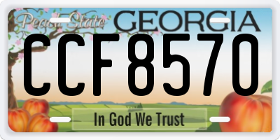 GA license plate CCF8570