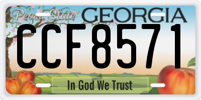 GA license plate CCF8571