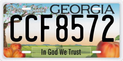 GA license plate CCF8572