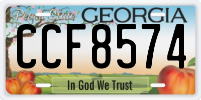 GA license plate CCF8574